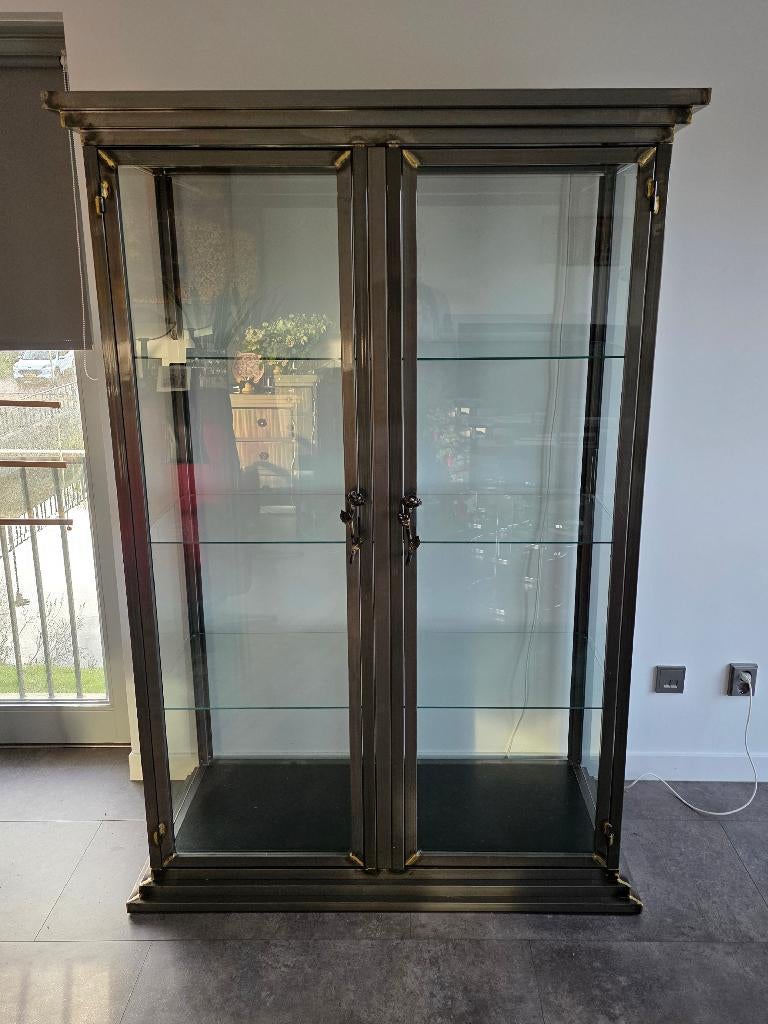 2 vitrinekasten in staal en glas, Kare Spinder Design, 150 tot 200 cm, Glas, 150 tot 200 cm, 50 tot 75 cm