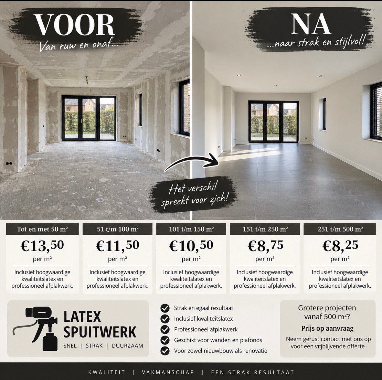 Latex spuiter Airless Graco vanaf €5,- pm2