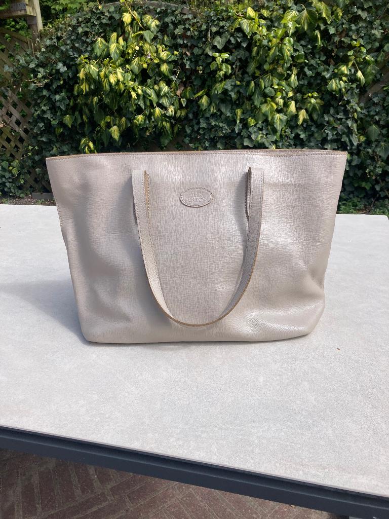 Beige leren tas van The Bridge, Ophalen of Verzenden, Gebruikt, Beige, Shopper