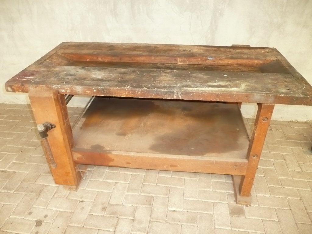 oude werkbank, Doe-het-zelf en Verbouw, Werkbanken, Ophalen of Verzenden, Gebruikt, 70 tot 120 cm, Bankschroef