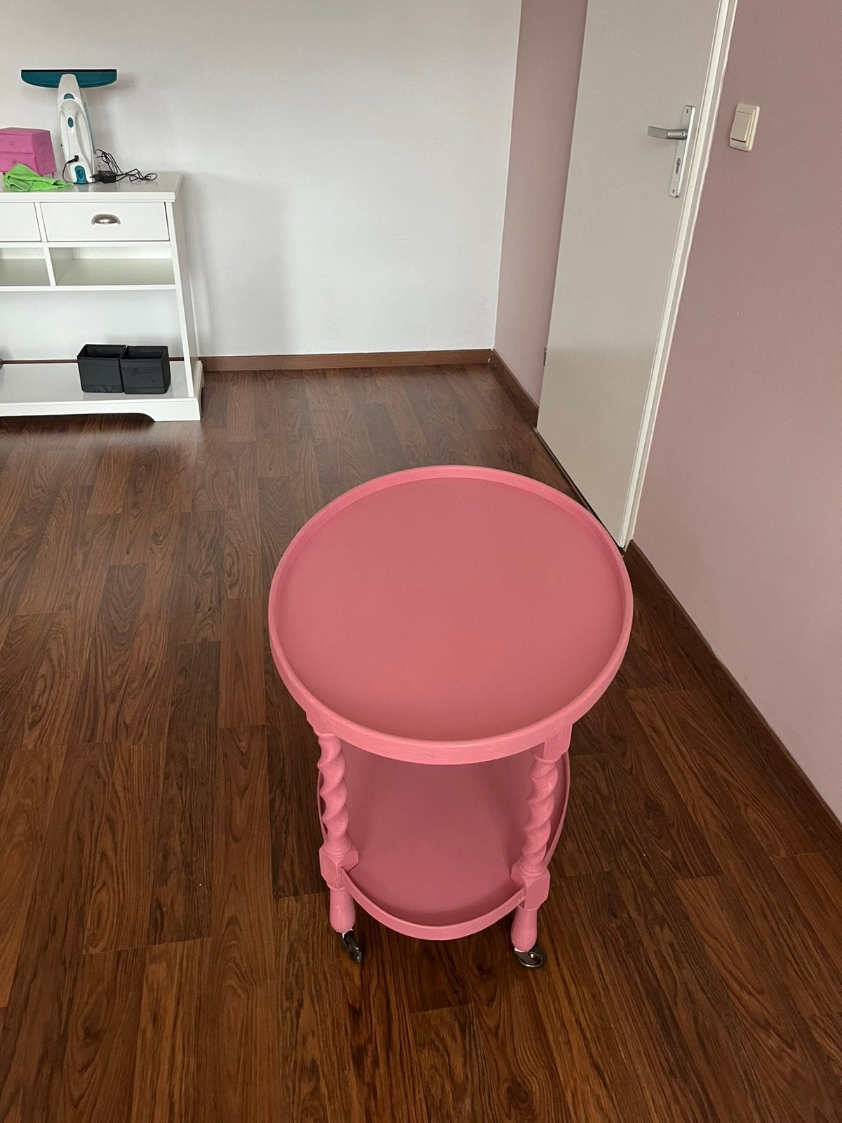 Serveer wagentje rose voor een meisjes slaapkamer., Ophalen of Verzenden, Rechthoekig, 75 cm of meer, 60 cm of meer