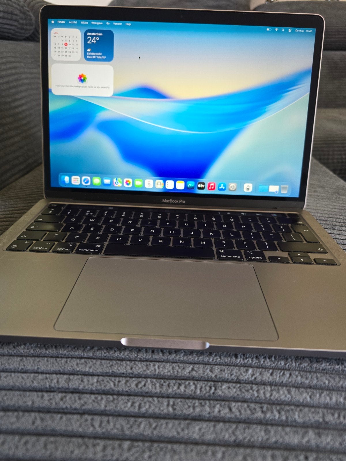 Macbook pro M1 13inch  8core 16GB 256GB touchbar, Gebruikt, 256 GB, 2 tot 3 Ghz, Qwerty