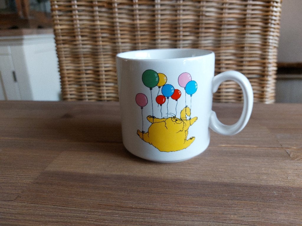 Leuke Zeldzame Vintage Kat Poes Beker Russ Berrie Company, Gebruikt, Overige merken, Verzenden, Keramiek