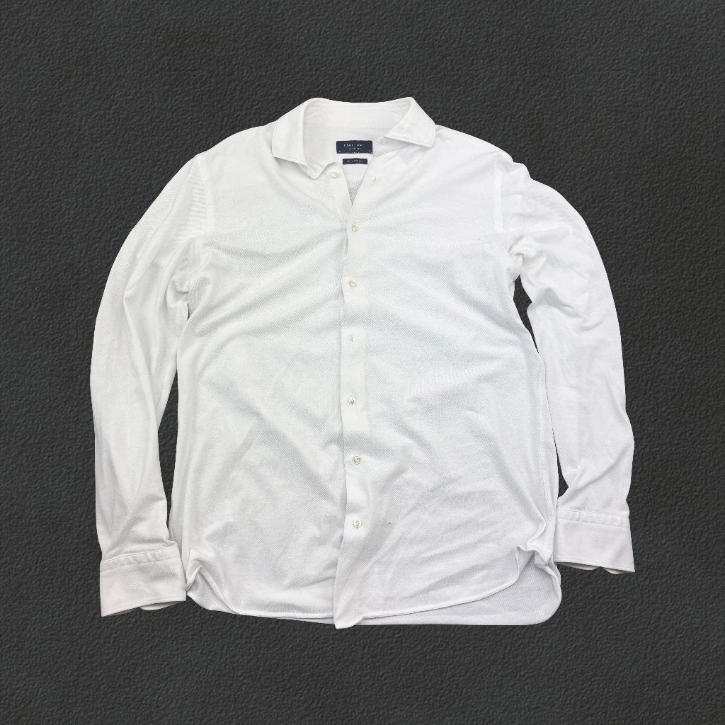 (1345) Wit Profuomo Overhemd - Heren 43 - Zeer Goed, Wit, Ophalen of Verzenden, Revaleur, Info@revaleur.com