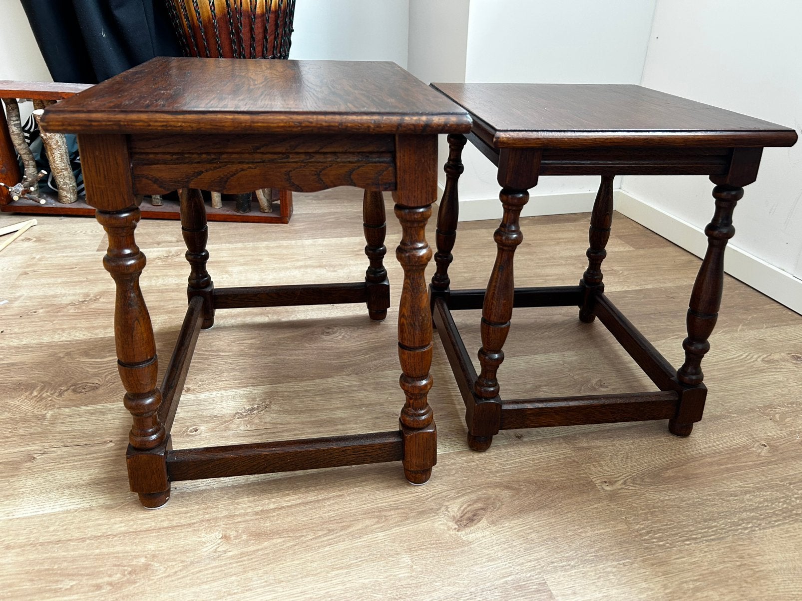 Set brocante landelijke bijzet tafeltjes, Ophalen