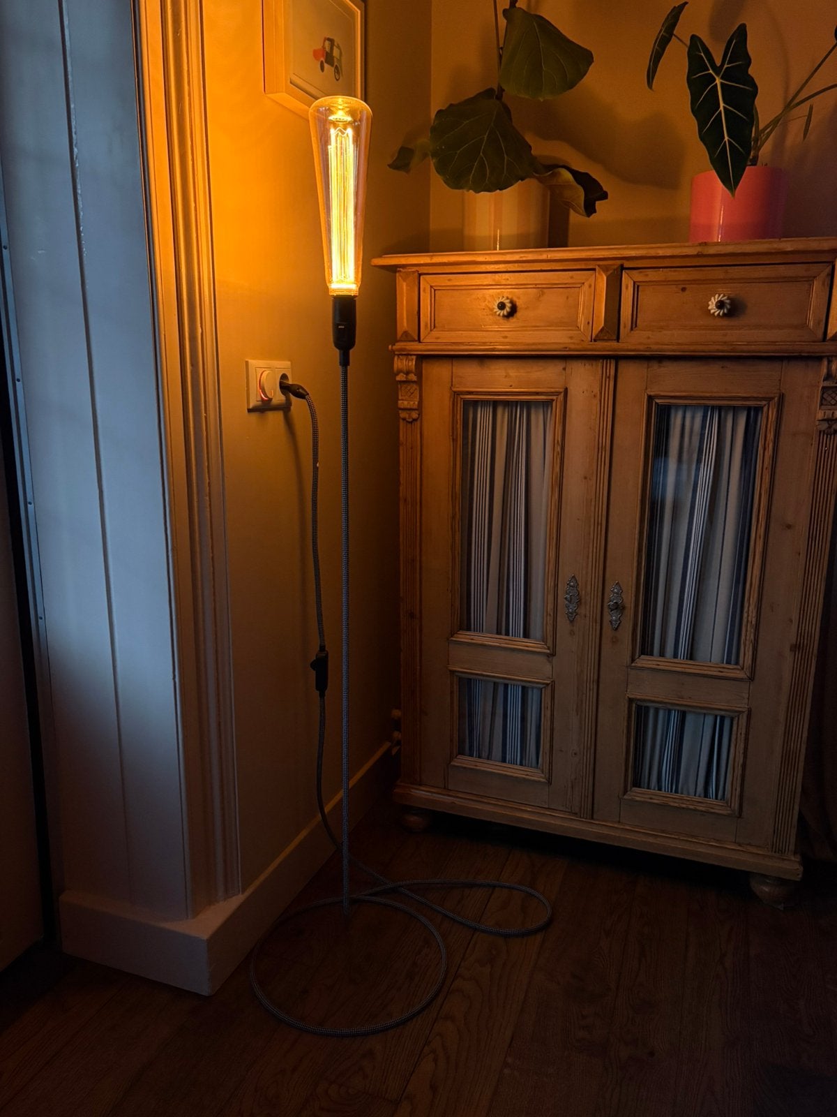 Staande design lamp, Ophalen, Gebruikt, 100 tot 150 cm, E27 (groot)