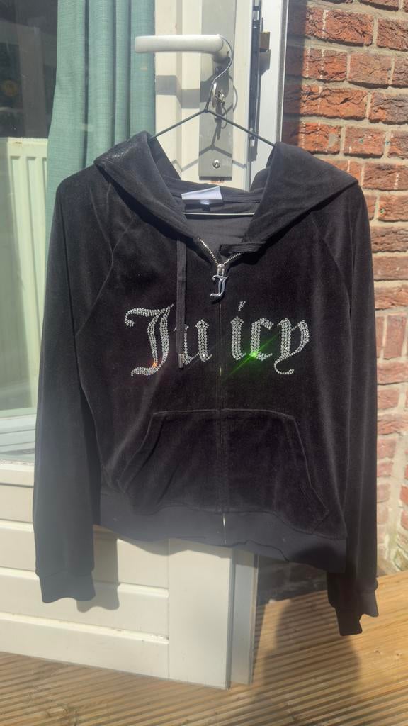 Juicy Couture Hoodie Zwart met Strass - Maat M, Ophalen of Verzenden, Zo goed als nieuw, Zwart