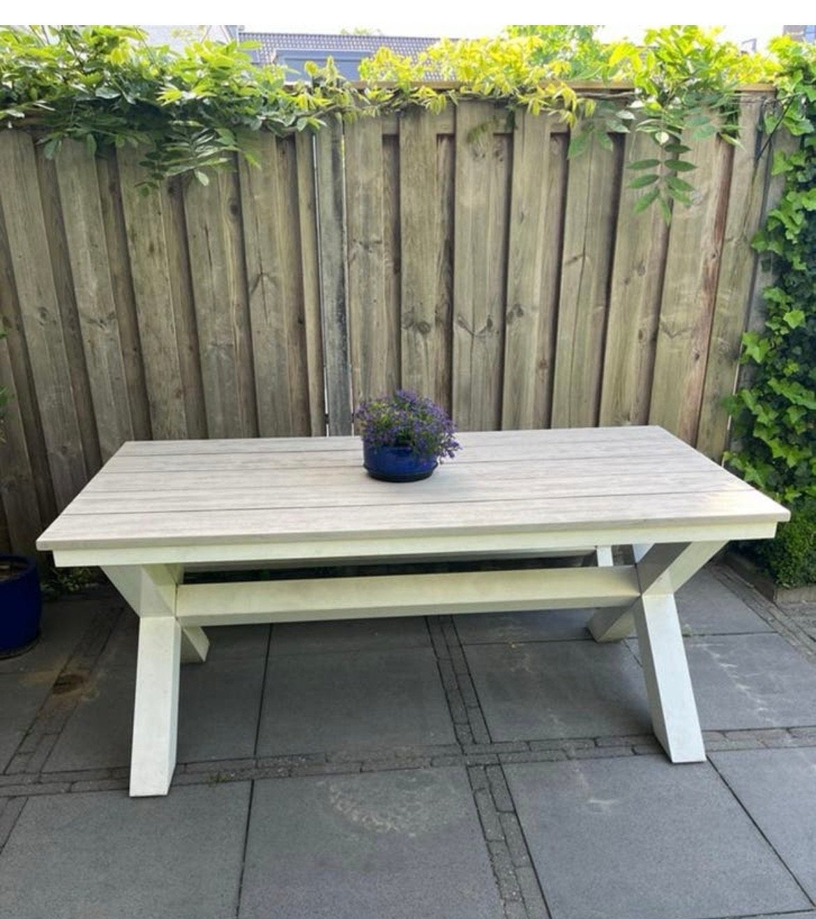 Life Outdoor Living Tuintafel met bank, Tuin en Terras, Ophalen, Gebruikt, Rechthoekig, Hout