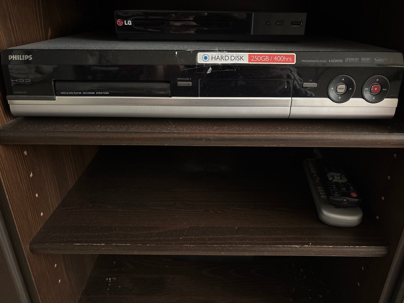 Philips HDD & DVD-recorder met 250GB harde schijf, Philips, Gebruikt, Met harddisk, Dvd-recorder