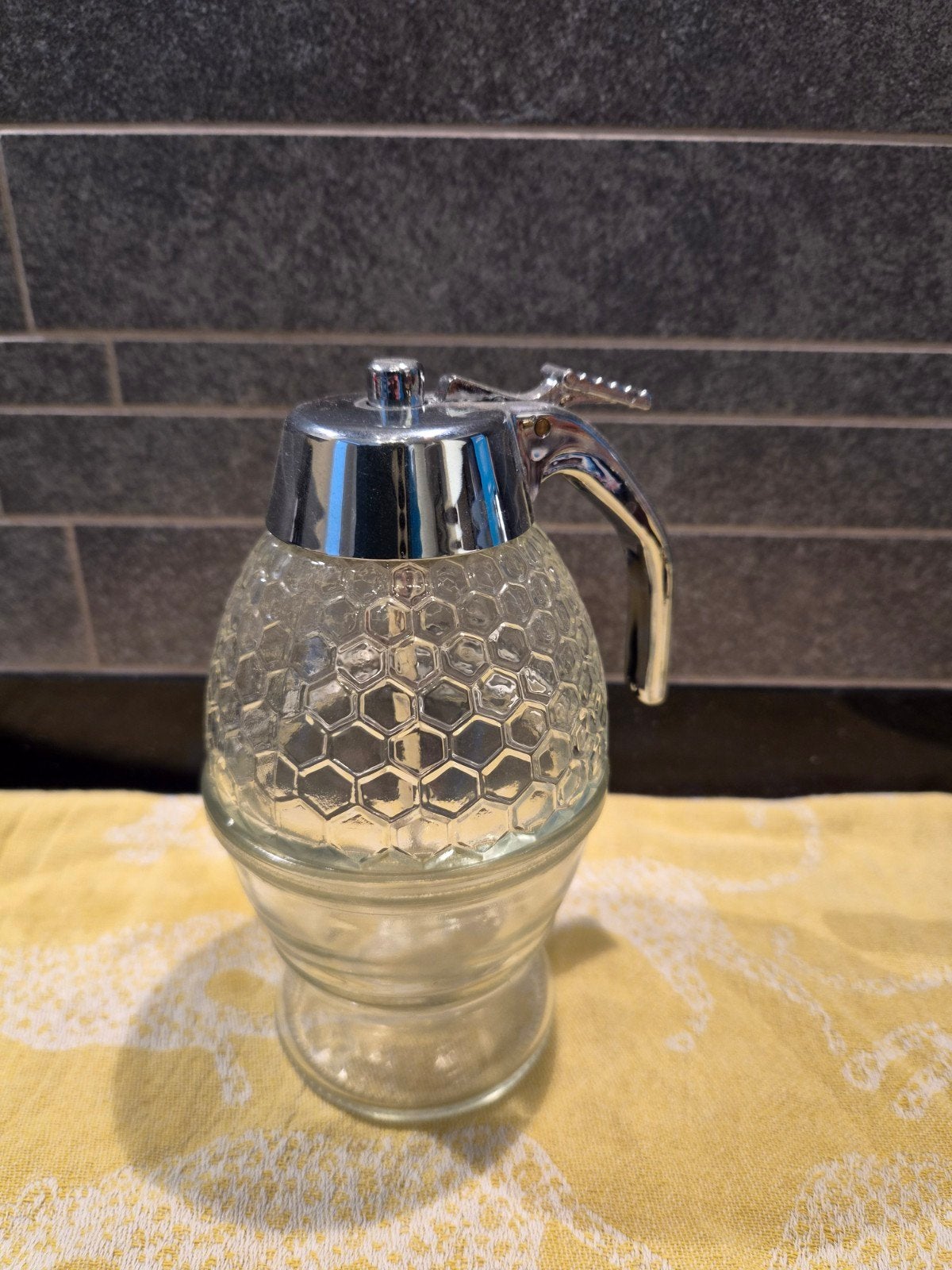 Honing dispenser - 2 stuks beschikbaar, Zilver, Ophalen of Verzenden, Zo goed als nieuw, Glas