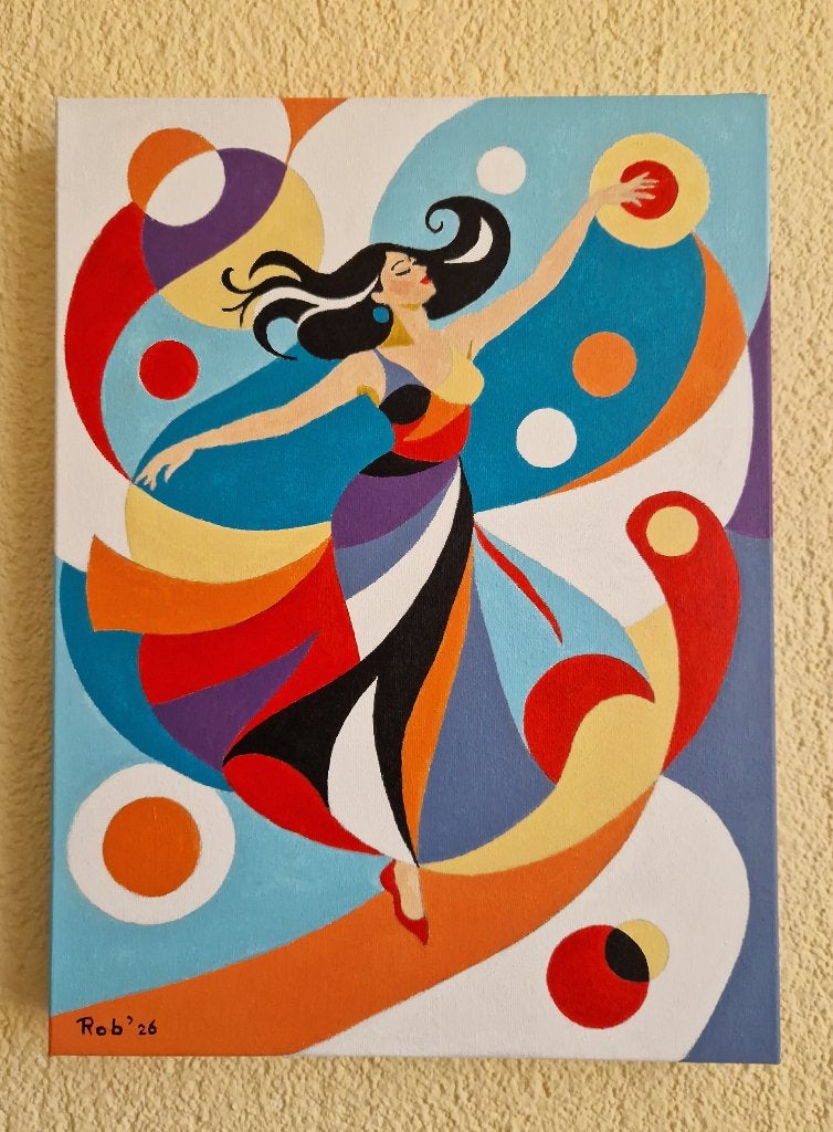 zelf geschilderd op doek met acryl, 30 x 40 3d, Ophalen
