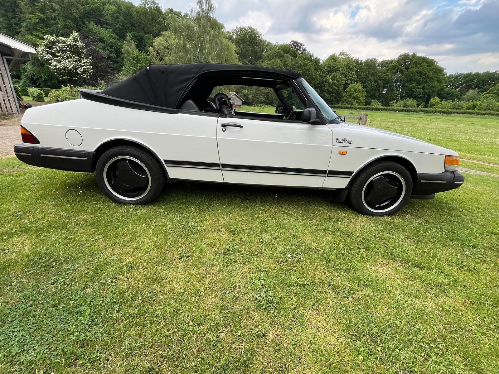 Saab 900 turbo cabriolet 1988 Wit, Voorwielaandrijving, Zwart, 4 cilinders, Cabriolet