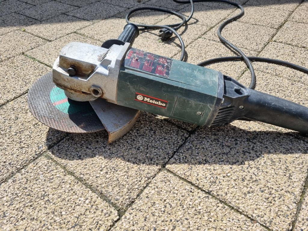 Flex- slijp machine .metabo, Ophalen of Verzenden, Gebruikt, 1000 watt of meer, Haakse handslijpmachine