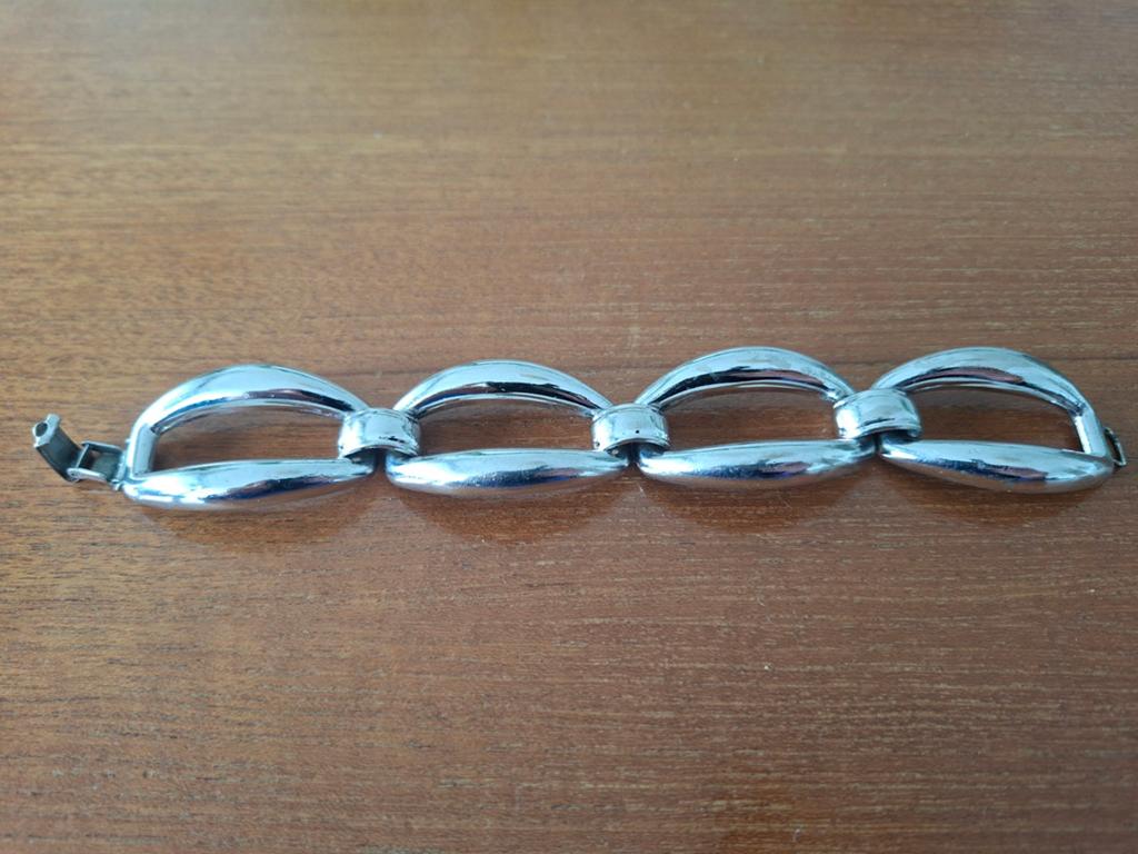 Vintage Grosse 1970 Germany Verzilverde Armband, Ophalen of Verzenden, Gebruikt, Zilver, Overige materialen