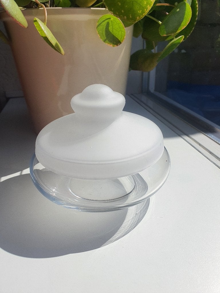 Leerdam Bonbonnière Jacques Boon Mat Glas Vintage, Antiek en Kunst, Ophalen of Verzenden