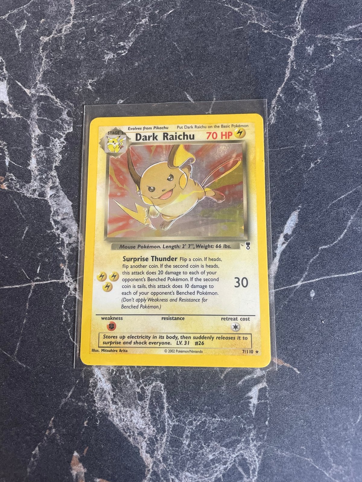 Dark Raichu 70 HP Pokémon kaart (7/110), Ophalen of Verzenden, Gebruikt, Losse kaart
