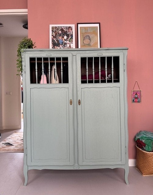 Vintage kledingkast kinderkamer, Ophalen, Gebruikt, Kast, 105 cm of meer