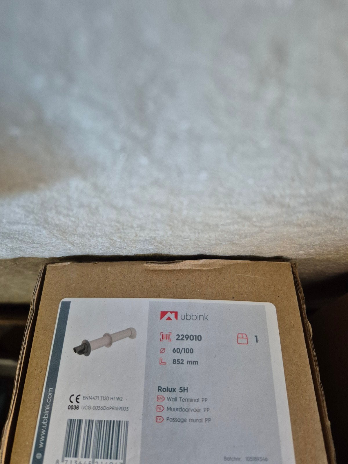 Ubbink Rolux 5H Muurdoorvoer PP - Nieuw, Ophalen of Verzenden, Nieuw, Ventilator en Afzuiger