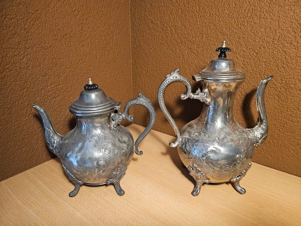 Verzilverde Koffie- en Theepot - Best Electro Plate, Antiek en Kunst, Ophalen of Verzenden