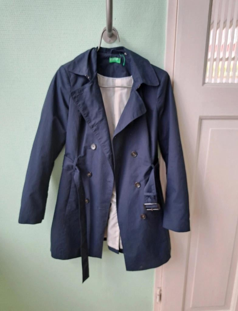Benetton klassieke trenchcoat, Ophalen of Verzenden, Nieuw, Blauw