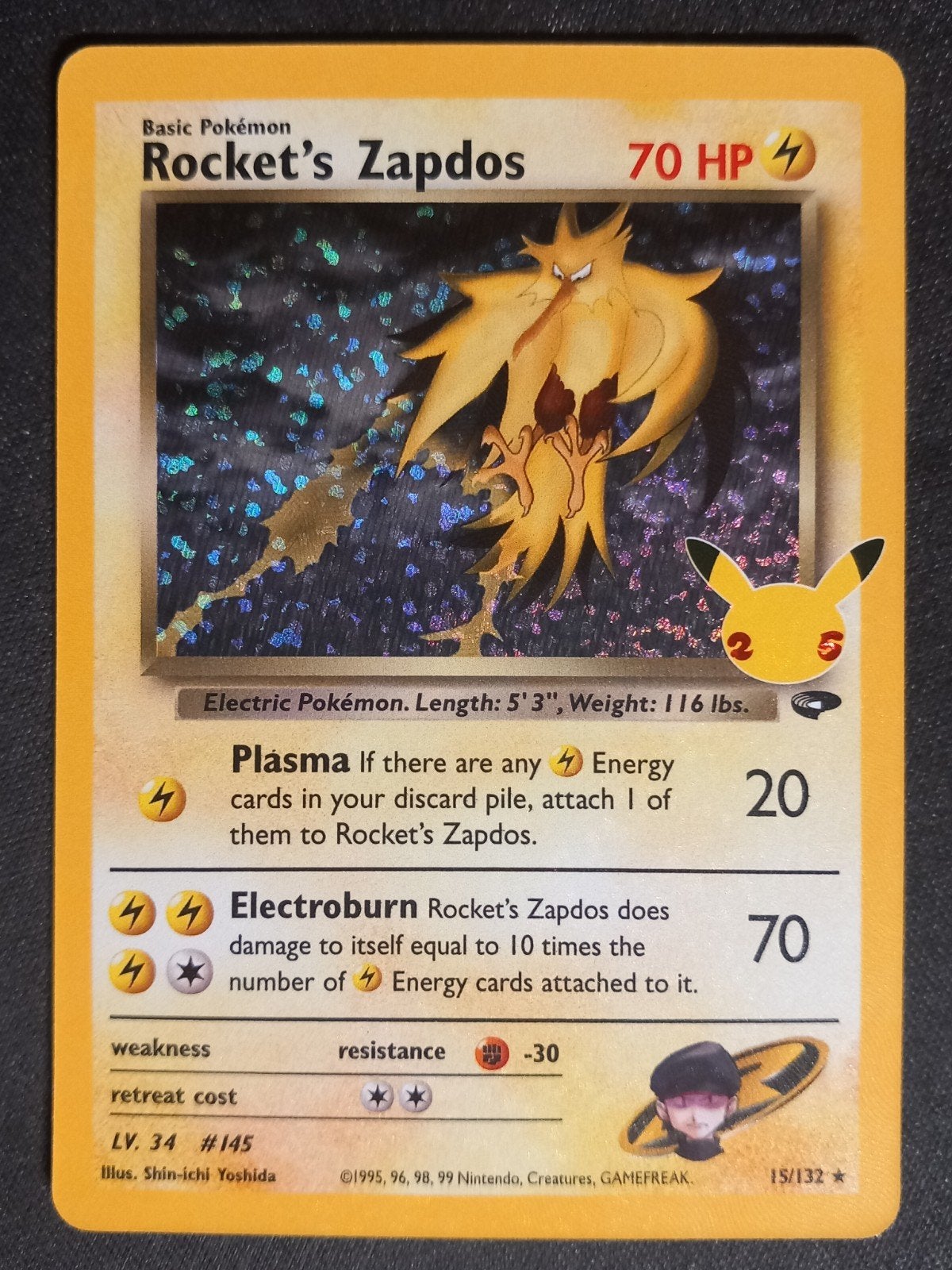 Pokemon Rocket's Zapdos Celebrations Classic Collection NM, Verzenden, Zo goed als nieuw, Losse kaart, Foil