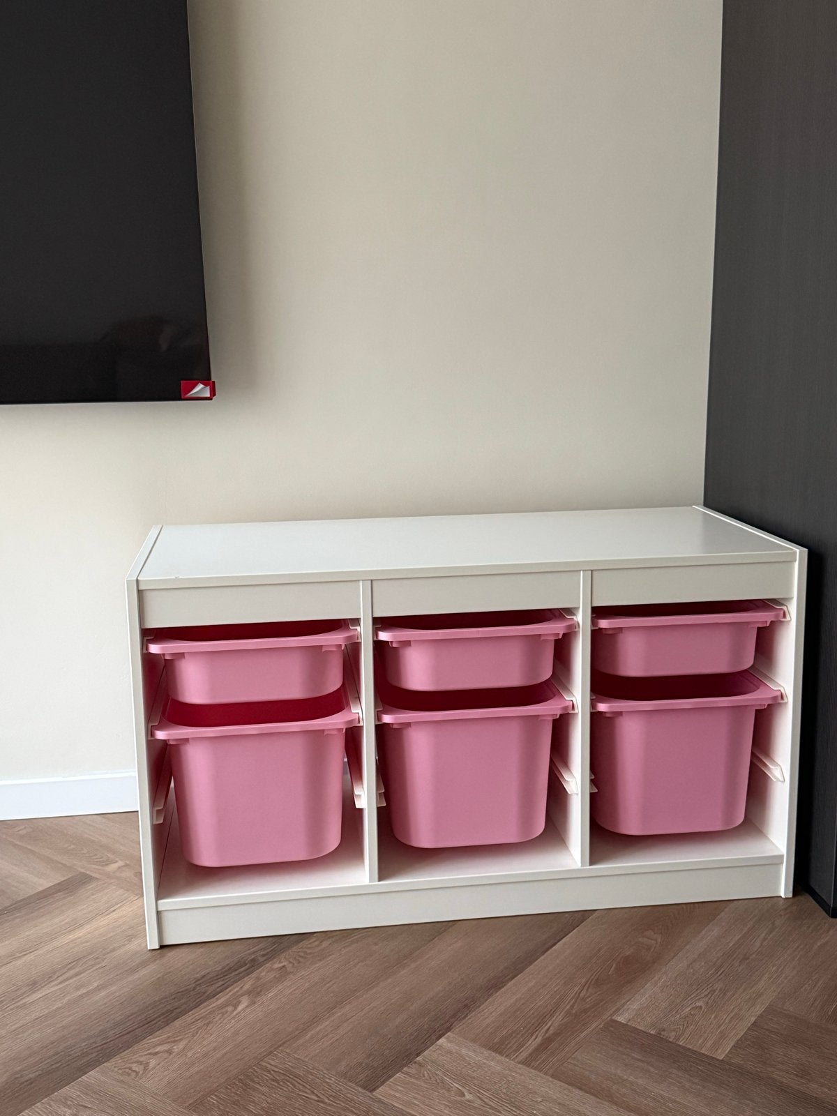Ikea Trofast opbergkast met roze bakken, Ophalen, Zo goed als nieuw, Kast