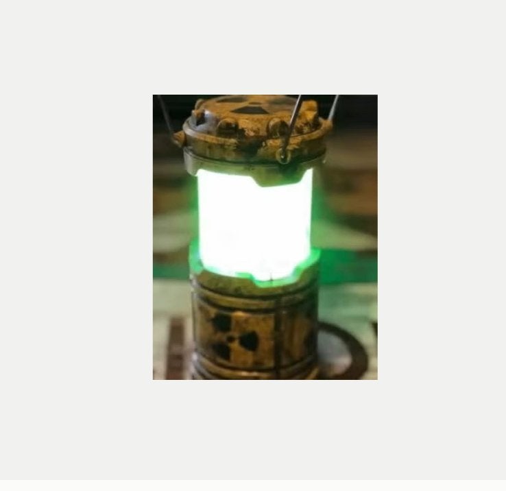 Unieke kernreactor lantaarn met LED lamp - Horror!