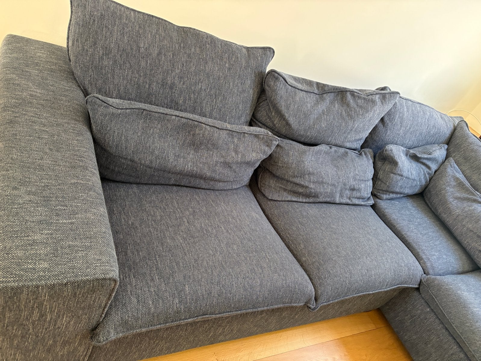 Prachtige Baron hoekbank L (2.5-zits) - Donkerblauw Melee, Huis en Inrichting, Ophalen, 250 tot 300 cm, Hoekbank, Driepersoons