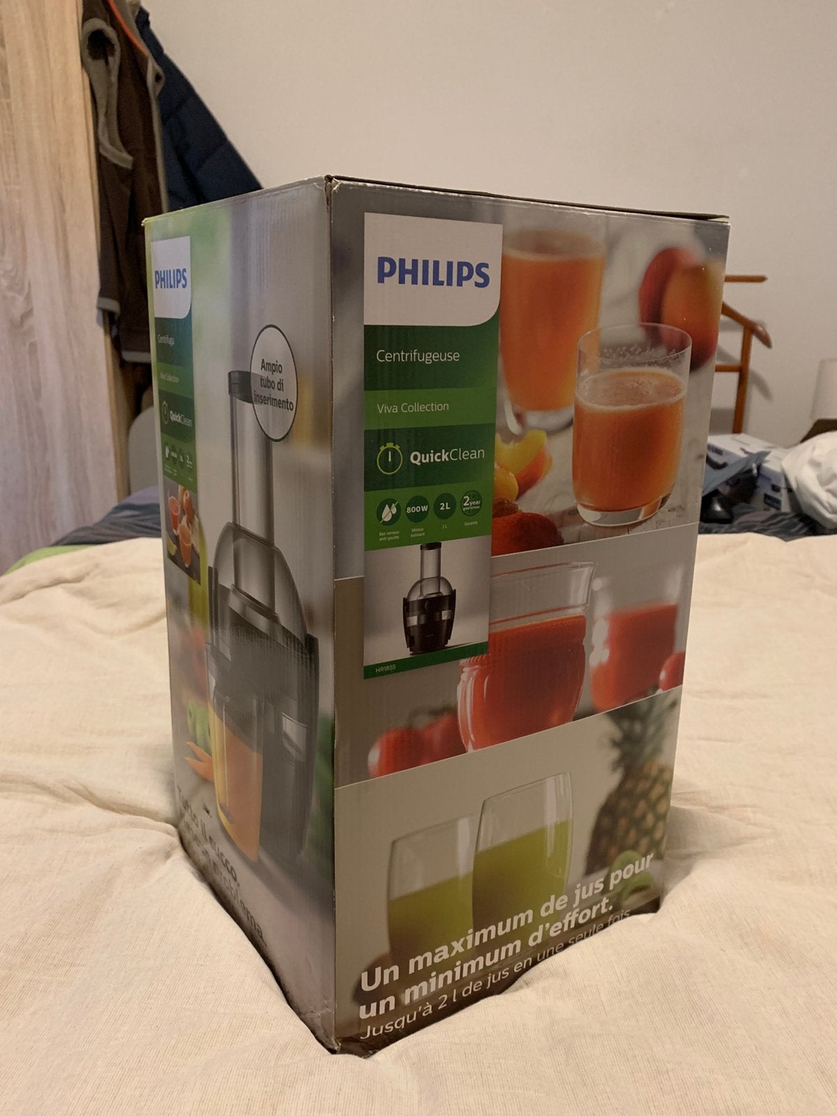 Philips Viva Collection HR1855 Sapcentrifuge 800W –, Witgoed en Apparatuur, Ophalen, Zo goed als nieuw, Sapcentrifuge