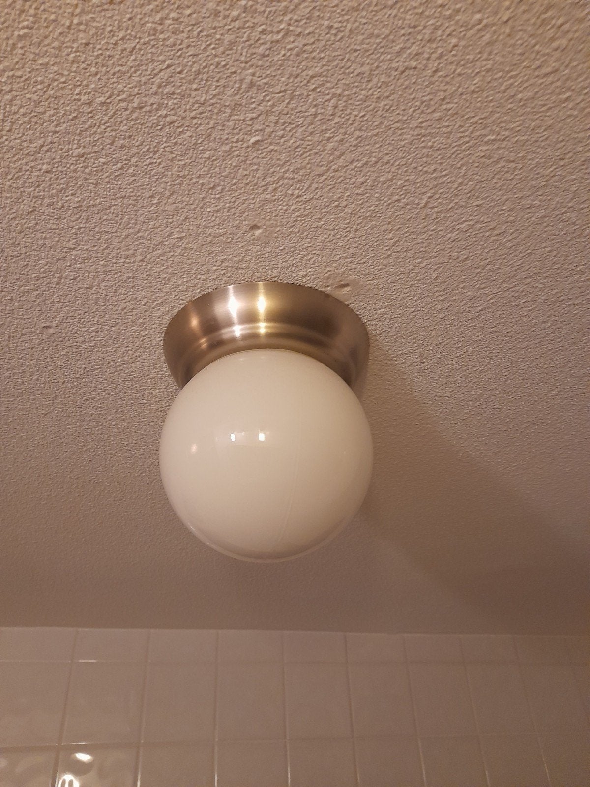 Ikea Lillholmen - Moderne Plafondlamp Bol - Wit Glas, Ophalen, Gebruikt, Modern, Wit