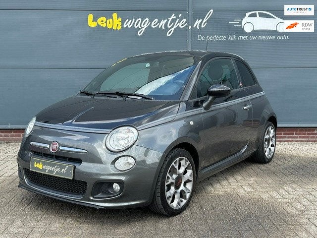 Fiat 500 0.9 Turbo 500S GQ *leder *stoelverw. *p-sensor, Auto's, Fiat, Voorwielaandrijving, Gebruikt, Zwart, 905 kg
