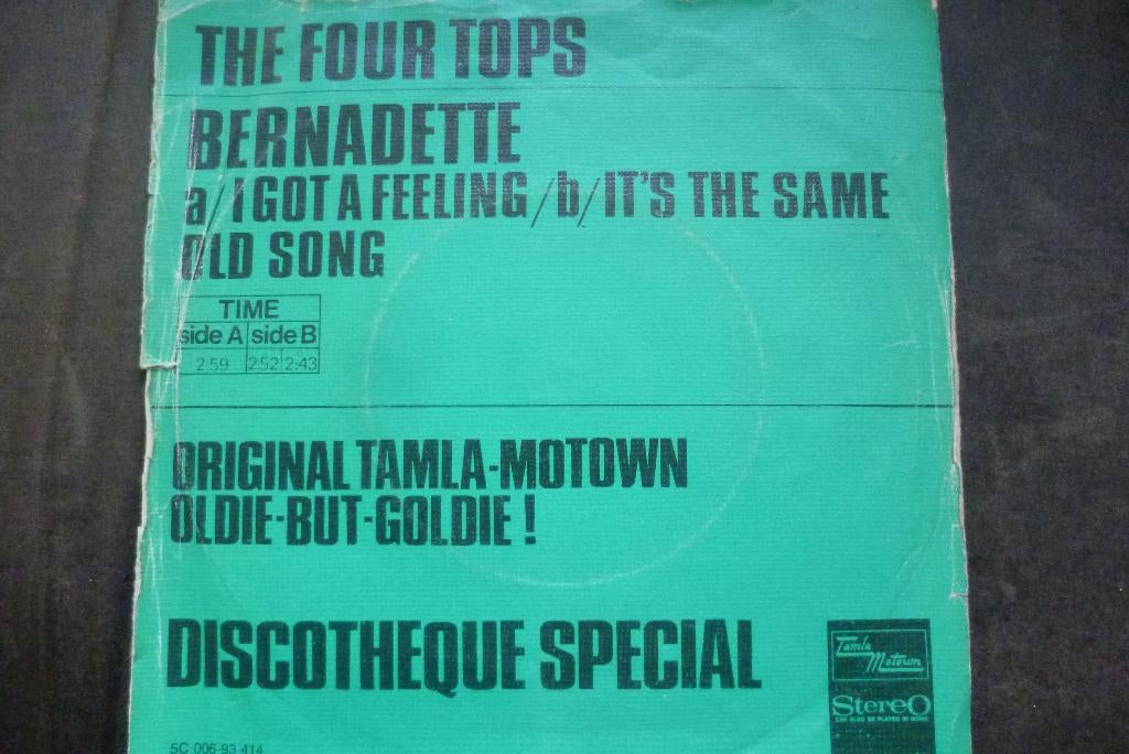 the four tops - bernadette, Cd's en Dvd's, Vinyl Singles, Gebruikt, Single, Overige genres, 7 inch, Ophalen of Verzenden