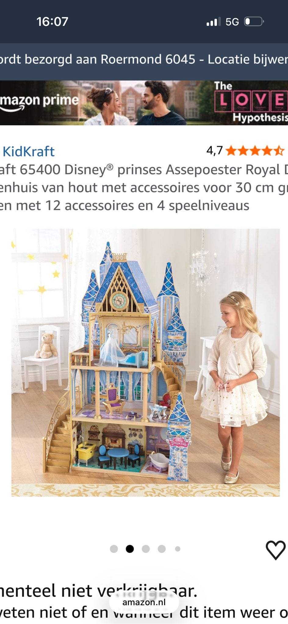 KidKraft Disney Prinsessen Kasteel met 13 prinssen, Kinderen en Baby's, Ophalen, Zo goed als nieuw, Poppenhuis