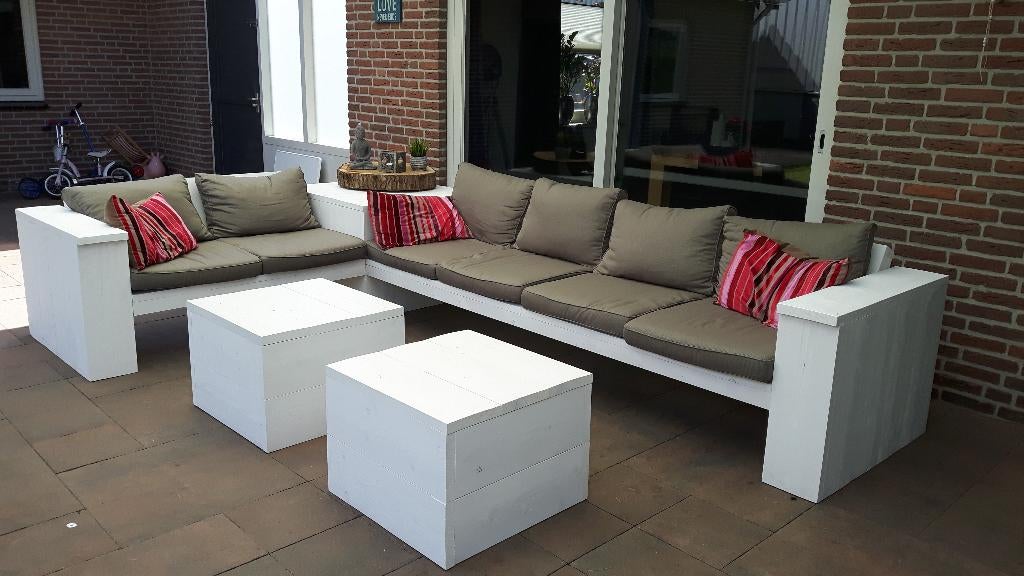 tuinbank en loungebanken, Tuin en Terras, Tuinsets en Loungesets, Nieuw, Loungeset, Steigerhout, 6 zitplaatsen, Bank, Ophalen
