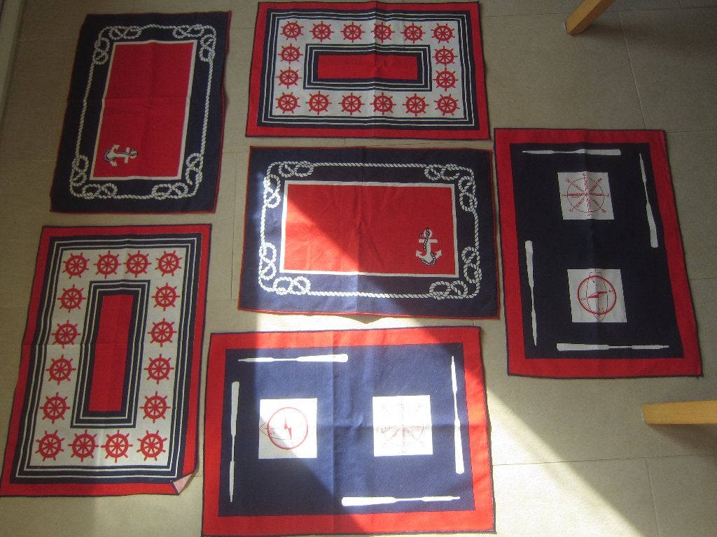 zeil motor boot Nautische placemats kussens anker tafelkleed, Ophalen of Verzenden, Nieuw