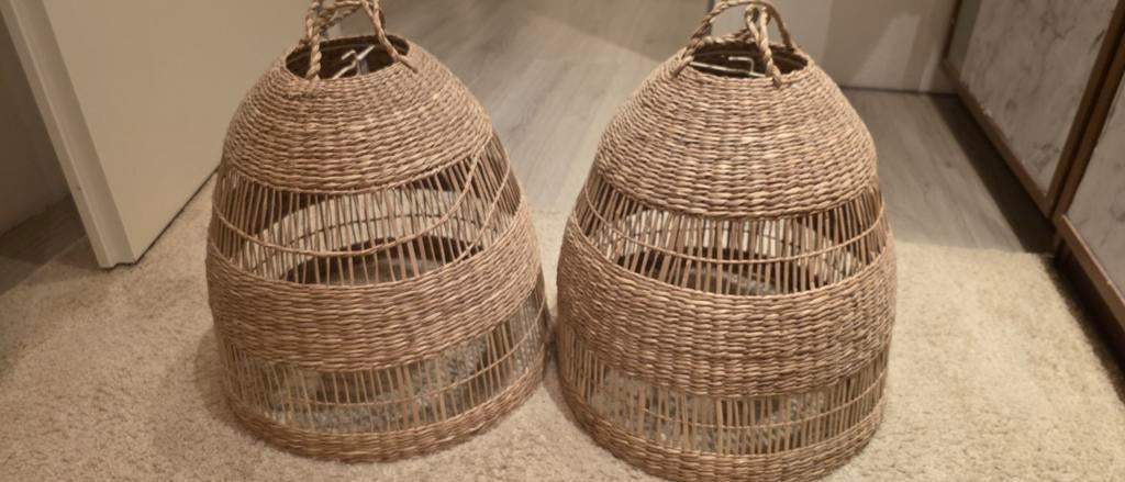Ikea TORARED hanglampen, set van 2, Ophalen, Overige materialen, Bohemian, Scandinavisch, Natuurlijk, 50 tot 75 cm