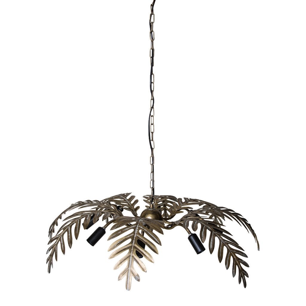 NIEUWE HANGLAMP GOUD METAAL PALM BLADEREN, Pietseweg 13A Oud Gastel, Boho, Info@ptmd.nl, Nieuw