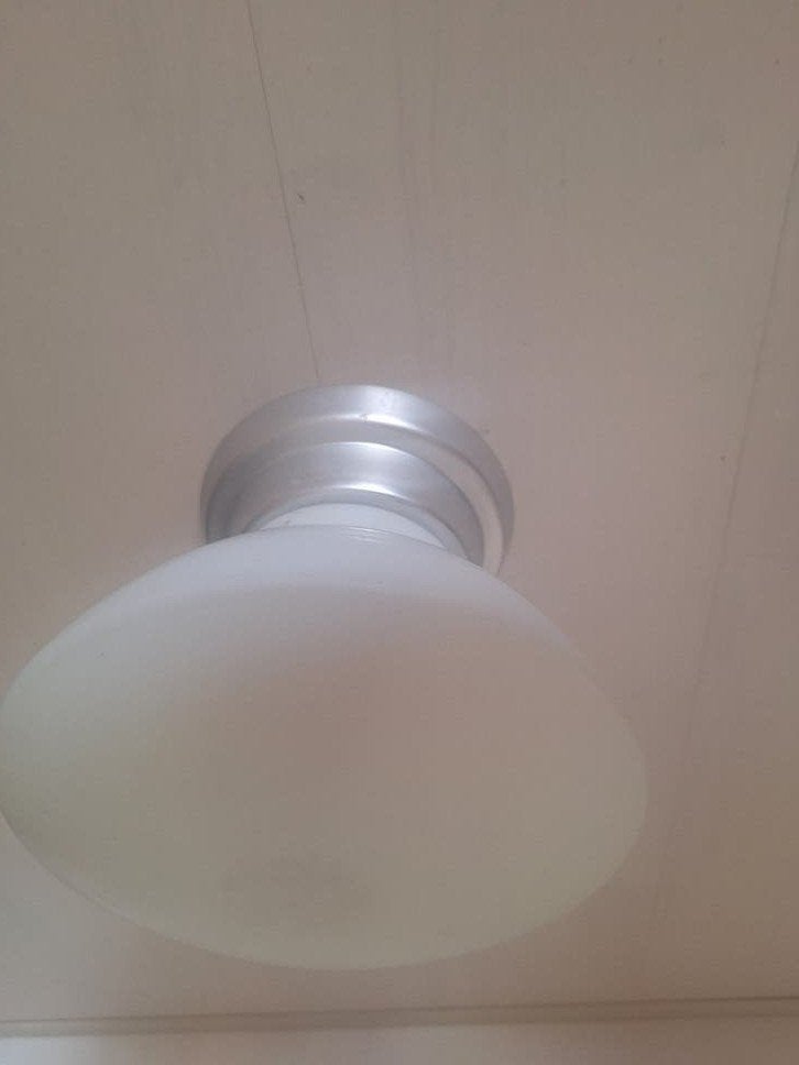 Vintage Ifo plafondlamp, keramiek en glas, Zweden 1970, Ophalen of Verzenden