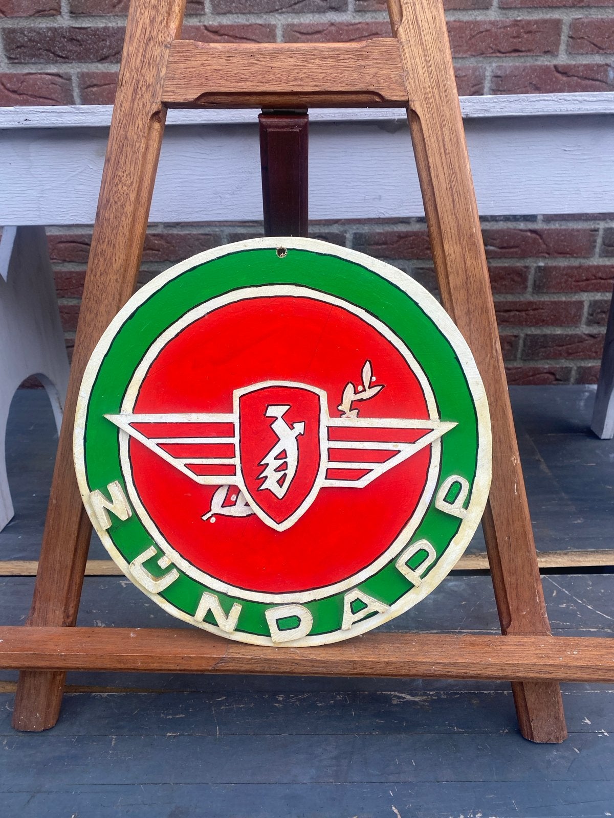 Zündapp -logo houten wanddecoratie 30CM doorsnede, Ophalen of Verzenden