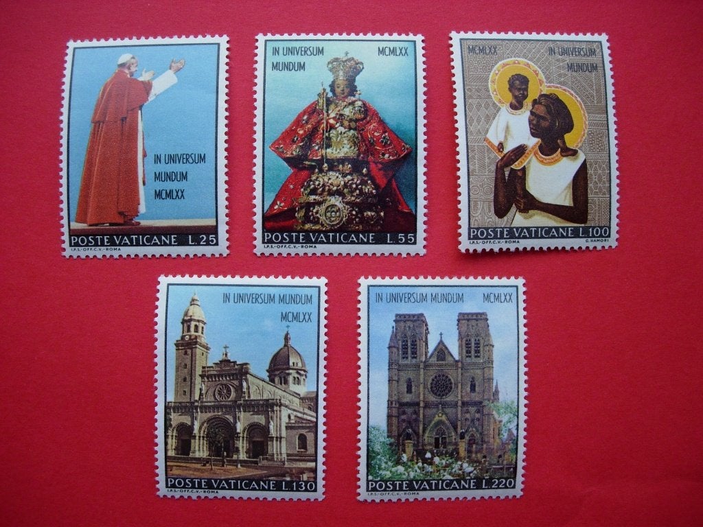 Vaticaanstad Pausreis naar Azië en Oceanië 1970, Verzenden, Overige landen, Postfris