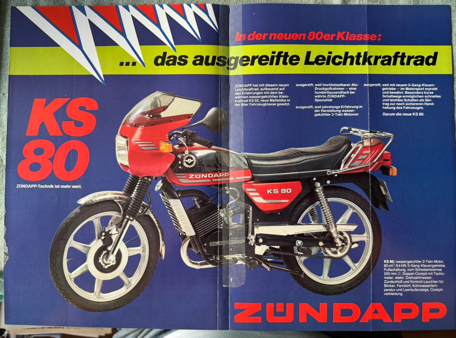 Foldertje Zündapp KS80, Verzenden, Zo goed als nieuw, Motoren