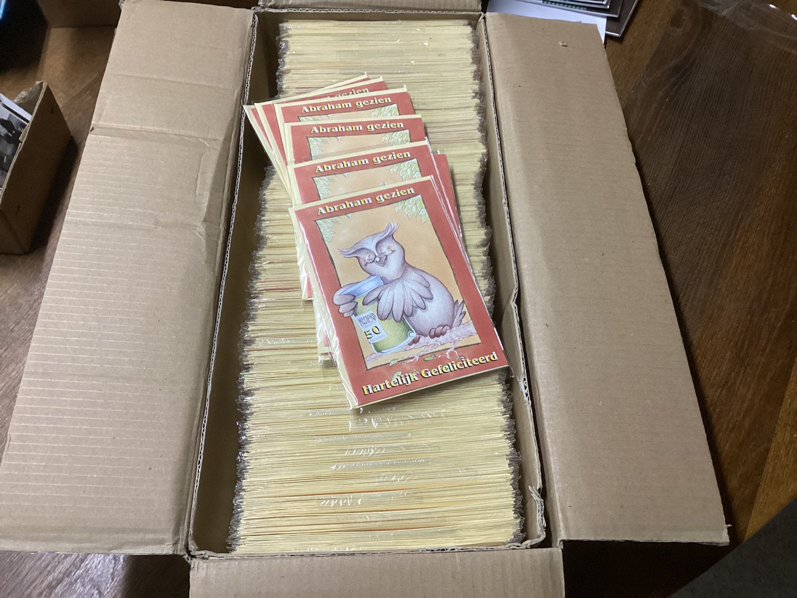 Doos met 500 nieuwe wenskaarten.     Abraham, Diversen, Ophalen of Verzenden, Nieuw