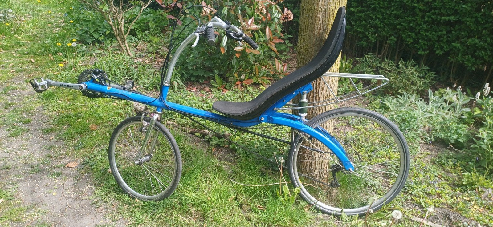 M5 Blue Glide Ligfiets, Gebruikt, Velgrem, Bovenstuur, Ophalen