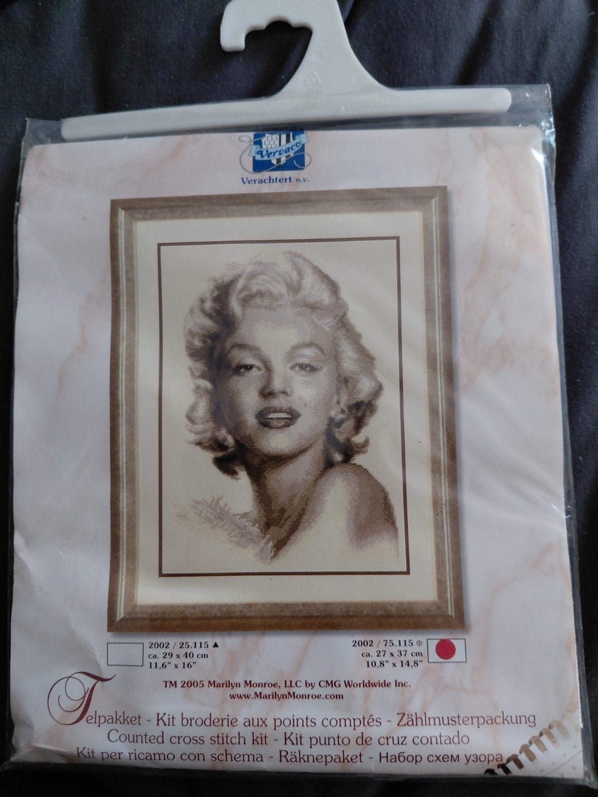 Marilyn Monroe Borduurpakket - Verachtert Kruissteek, Ophalen, Nieuw, Borduurpakket