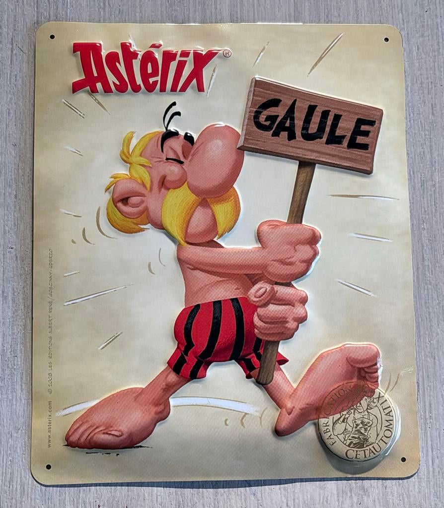 Asterix Obelix metalen wandplaat - Decoratie, Ophalen of Verzenden, Nieuw