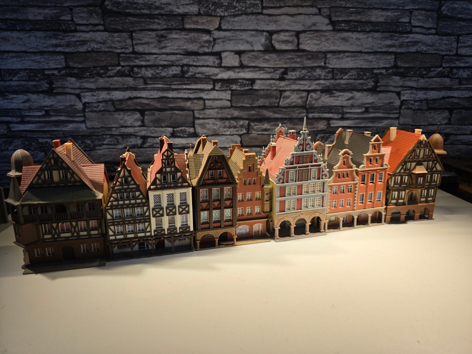 6 vakwerkhuisjes altstadthuizen N spoor trein 1:160, Overige merken, Gebruikt, Gelijkstroom of Wisselstroom, Brug, Tunnel of Gebouw