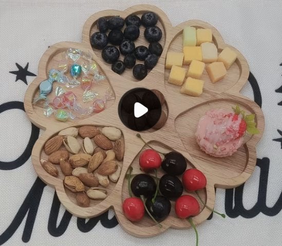 Hapjes bord met hartvorm 6 vaks hout nieuw, Overige typen, Hout, Nieuw, Ophalen of Verzenden