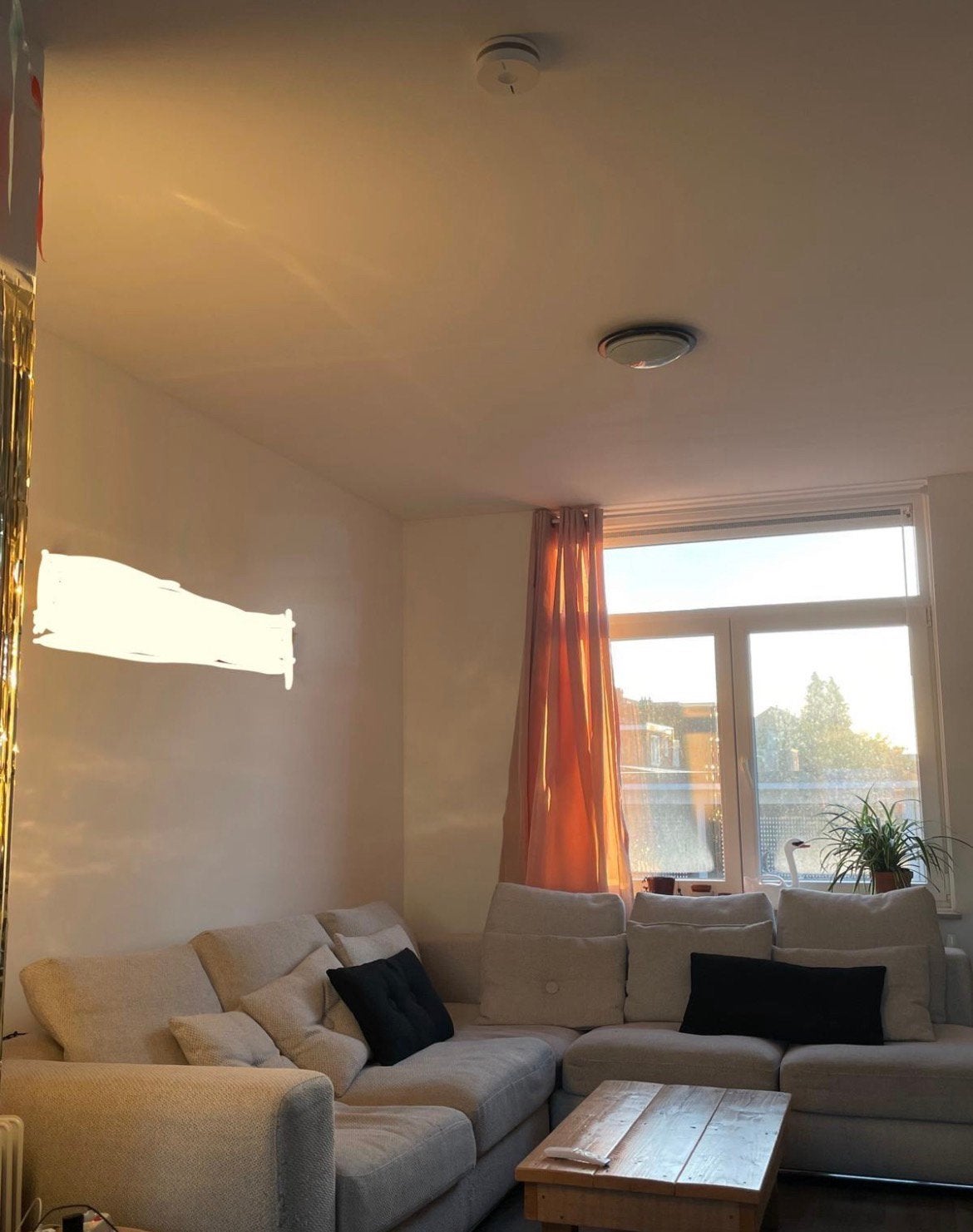 Beige bankstel hoekbank, Ophalen, Gebruikt, Hoekbank, 300 cm of meer