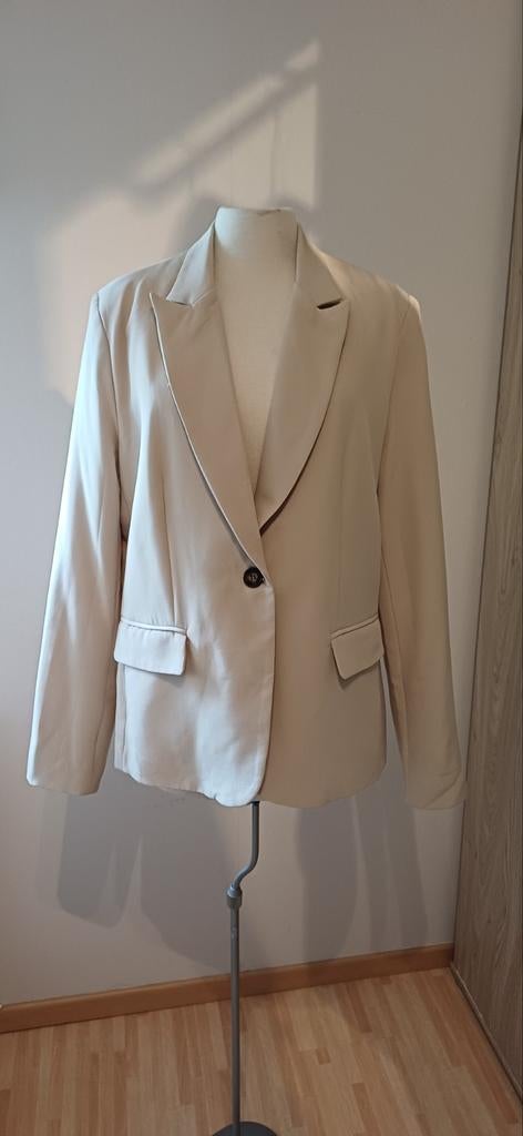 Beige blazer, maat xl, splitje achter, 1 knoop voor., Ophalen of Verzenden, Zo goed als nieuw, Maat 46/48 (XL) of groter, Beige