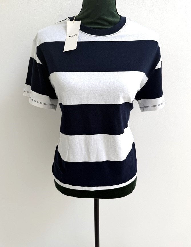 SPLINTERIEUW! Oysho blauw / wit gestreept t-shirt XS, Kleding | Dames, Oysho, Nieuw, Korte mouw, Maat 34 (XS) of kleiner